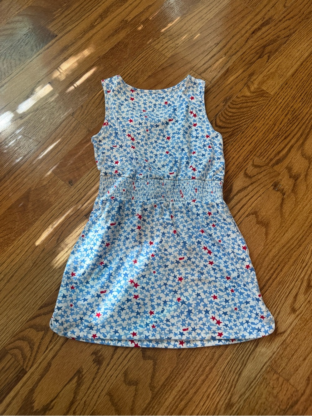Vineyard Vines Girls Blue Star Print Sleeveless Dress